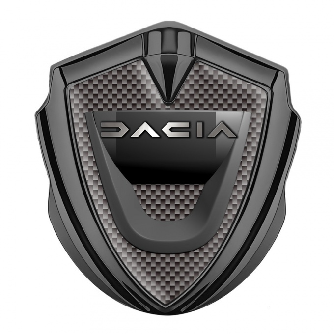 Dacia 3d Emblem Badge Graphite Grey Carbon Dark Matte Logo Edition