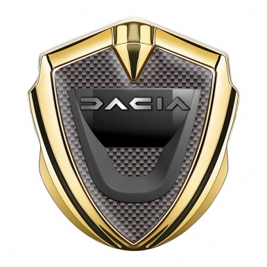 Dacia 3d Emblem Badge Gold Grey Carbon Dark Matte Logo Edition
