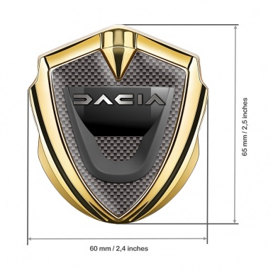Dacia 3d Emblem Badge Gold Grey Carbon Dark Matte Logo Edition