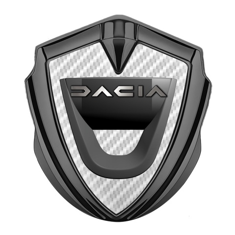 Dacia Emblem Badge Self Adhesive Graphite White Carbon Dark Matte Logo