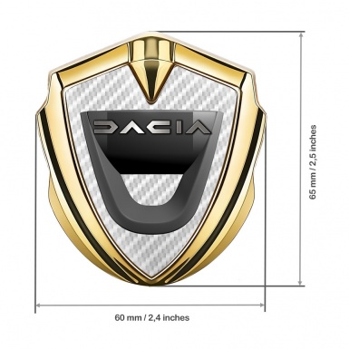 Dacia Emblem Badge Self Adhesive Gold White Carbon Dark Matte Logo
