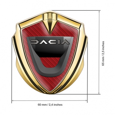 Dacia Silicon Emblem Badge Gold Red Carbon Dark Matte Logo
