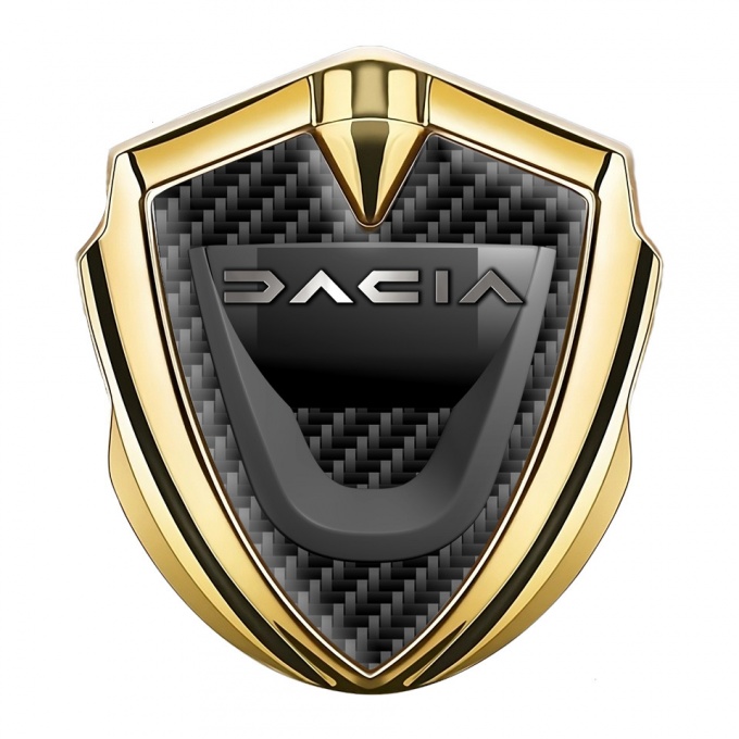 Dacia Emblem Car Badge Gold Black Carbon Dark Matte Logo