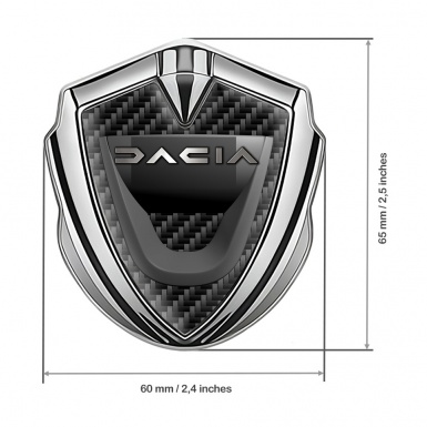 Dacia Emblem Car Badge Silver Black Carbon Dark Matte Logo