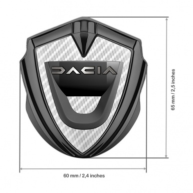 Dacia Emblem Silicon Badge Graphite White Carbon Dark Matte Logo