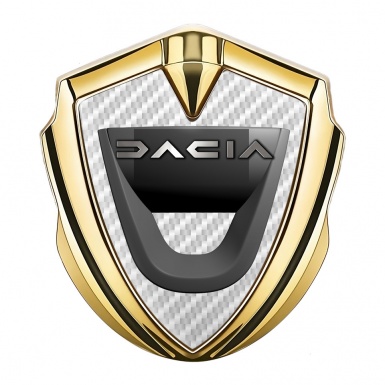 Dacia Emblem Silicon Badge Gold White Carbon Dark Matte Logo