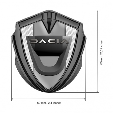 Dacia Emblem Fender Badge Graphite White Carbon Frame Matte Logo Design