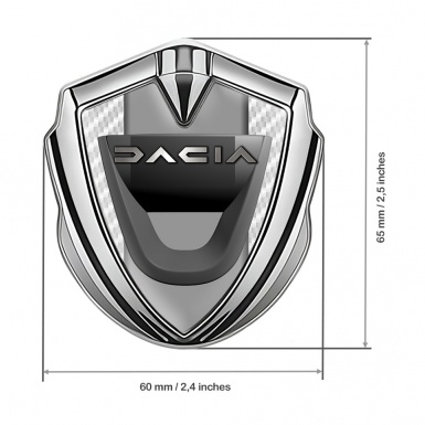 Dacia Emblem Fender Badge Silver White Carbon Frame Matte Logo Design