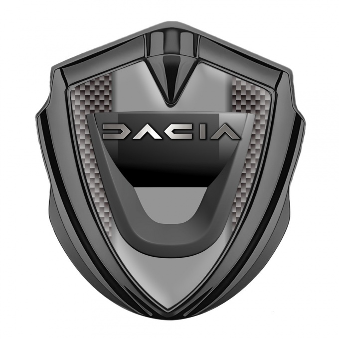 Dacia Fender Emblem Badge Graphite Grey Carbon Frame Matte Logo