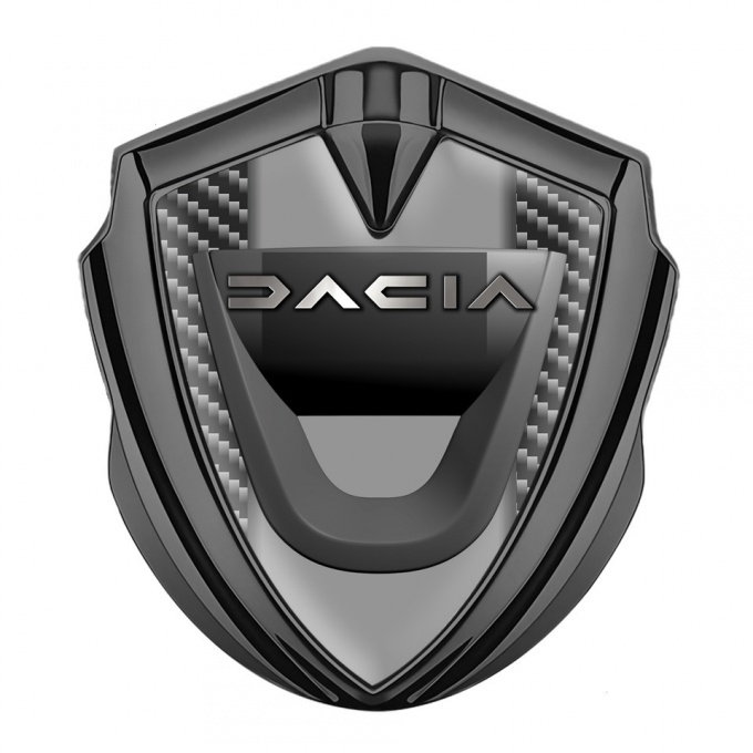 Dacia Emblem Trunk Badge Graphite Dark Carbon Frame Matte Logo