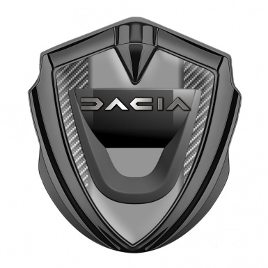 Dacia Emblem Ornament Badge Graphite Light Carbon Frame Steel Logo Effect
