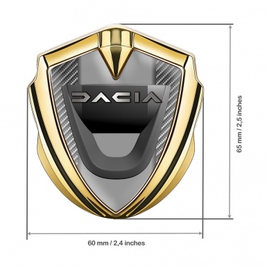 Dacia Emblem Ornament Badge Gold Light Carbon Frame Steel Logo Effect