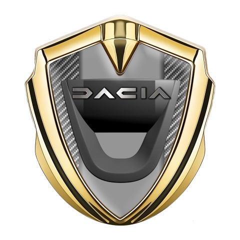 Dacia Emblem Ornament Badge Gold Light Carbon Frame Steel Logo Effect