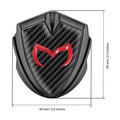Mazda Emblem Silicon Badge Graphite Black Carbon Crimson Logo Motif
