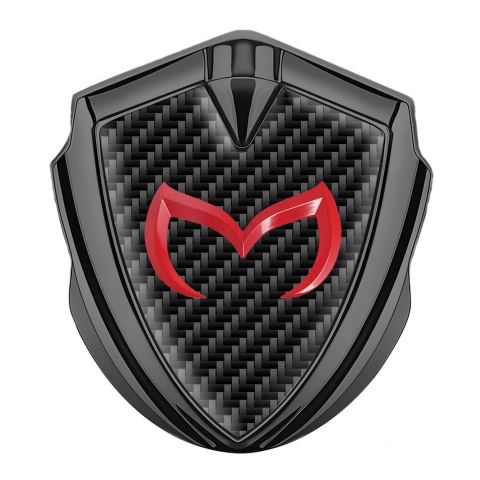 Mazda Emblem Silicon Badge Graphite Black Carbon Crimson Logo Motif