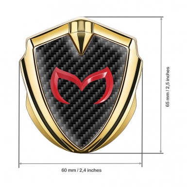 Mazda Emblem Silicon Badge Gold Black Carbon Crimson Logo Motif