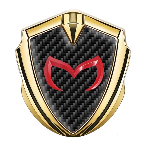 Mazda Emblem Silicon Badge Gold Black Carbon Crimson Logo Motif