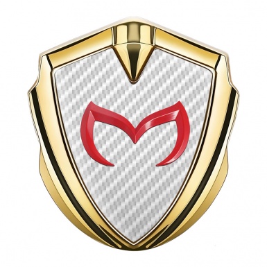 Mazda Metal Domed Emblem Gold White Carbon Crimson Logo Design