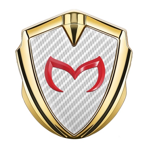 Mazda Metal Domed Emblem Gold White Carbon Crimson Logo Design