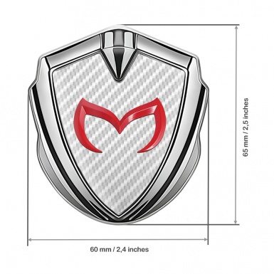 Mazda Metal Domed Emblem Silver White Carbon Crimson Logo Design