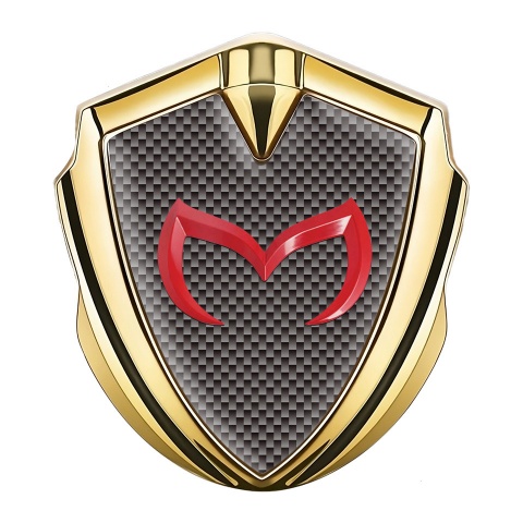 Mazda Emblem Fender Badge Gold Grey Carbon Crimson Logo Design