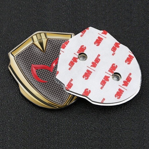 Mazda Emblem Fender Badge Gold Grey Carbon Crimson Logo Design