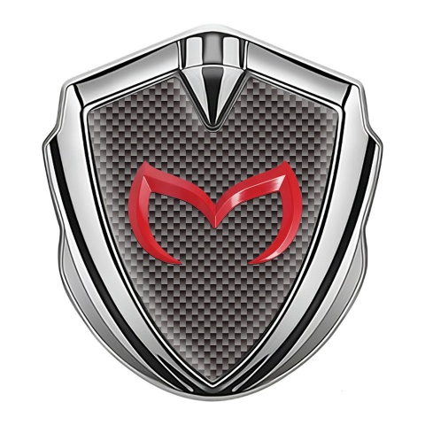 Mazda Emblem Fender Badge Silver Grey Carbon Crimson Logo Design