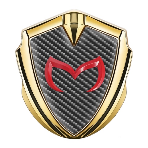 Mazda Metal Emblem Self Adhesive Gold Dark Carbon Crimson Logo Edition