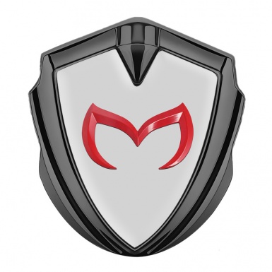Mazda Fender Emblem Badge Graphite Grey Base Crimson Logo Design