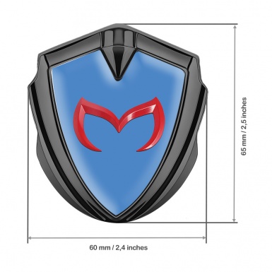 Mazda Fender Emblem Badge Graphite Glacial Blue Crimson Logo Design
