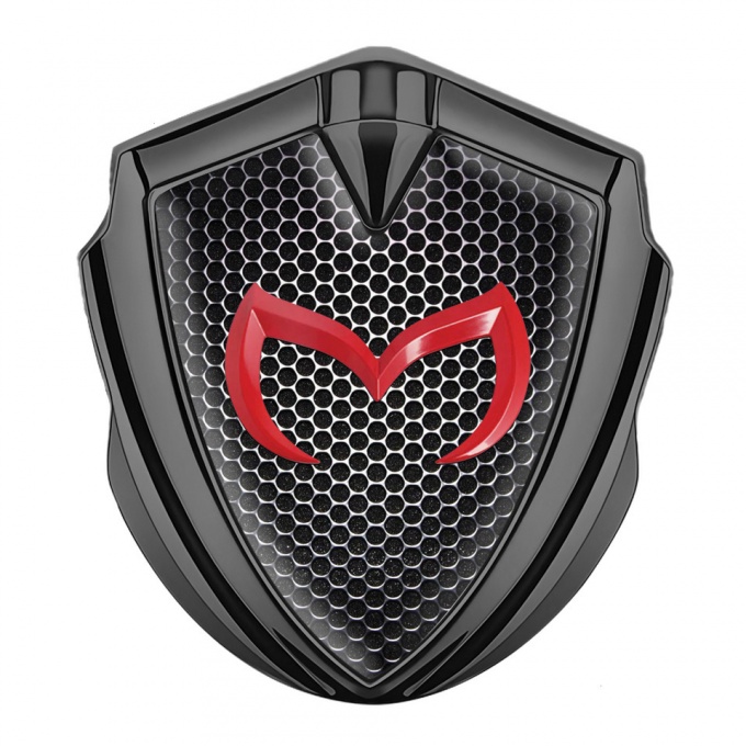 Mazda Emblem Trunk Badge Graphite Black Grate Crimson Logo Edition
