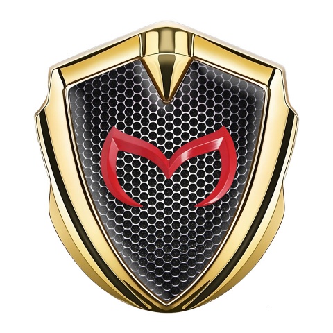 Mazda Emblem Trunk Badge Gold Black Grate Crimson Logo Edition