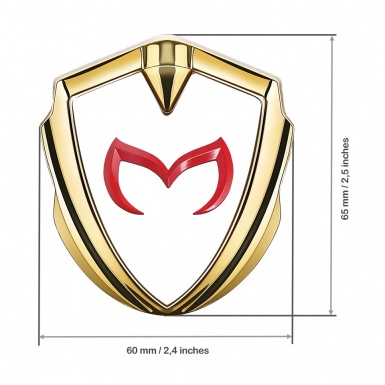 Mazda Emblem Ornament Gold White Print Crimson Logo Variant