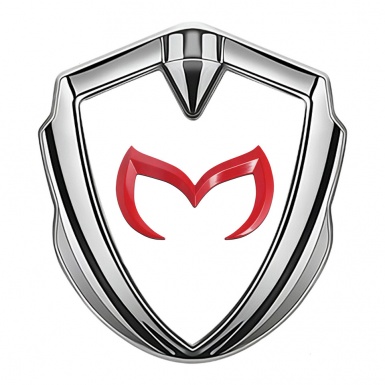 Mazda Emblem Ornament Silver White Print Crimson Logo Variant