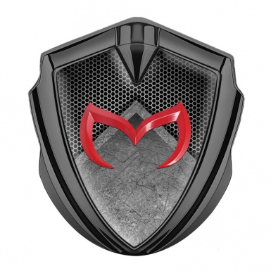 Mazda Metal Emblem Self Adhesive Graphite Stone Pattern Crimson Logo