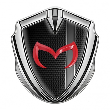 Mazda Fender Emblem Badge Silver Black Carbon Sport Stripe Edition