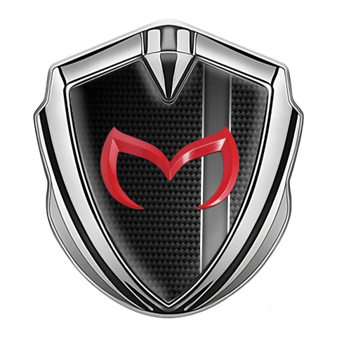 Mazda Fender Emblem Badge Silver Black Carbon Sport Stripe Edition