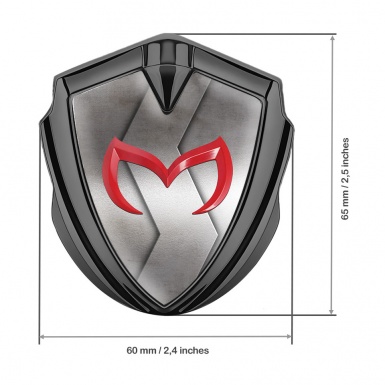 Mazda Silicon Emblem Badge Graphite Cut Metal Crimson Logo