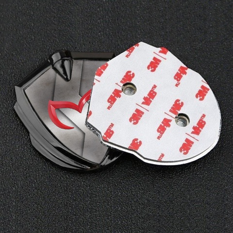 Mazda Silicon Emblem Badge Graphite Cut Metal Crimson Logo