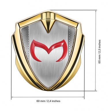 Mazda Emblem Car Badge Gold Solid Panel Crimson Logo Edition