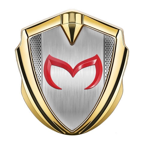 Mazda Emblem Car Badge Gold Solid Panel Crimson Logo Edition