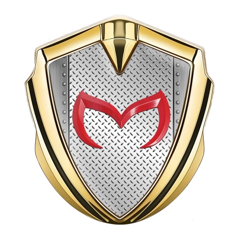 Mazda Emblem Silicon Badge Gold Treadplate Effect Crimson Logo Edition