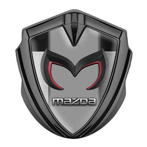 Mazda Metal Emblem Self Adhesive Graphite Polished Steel Chrome Logo