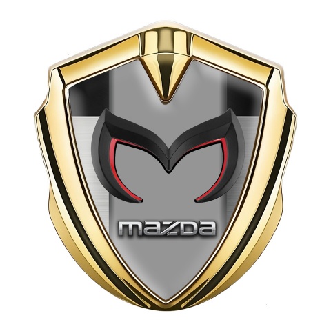 Mazda Metal Emblem Self Adhesive Gold Polished Steel Chrome Logo