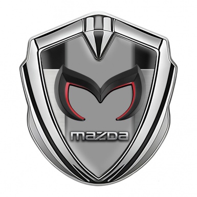 Mazda Metal Emblem Self Adhesive Silver Polished Steel Chrome Logo