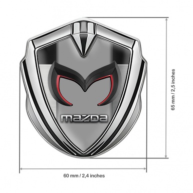 Mazda Metal Emblem Self Adhesive Silver Polished Steel Chrome Logo