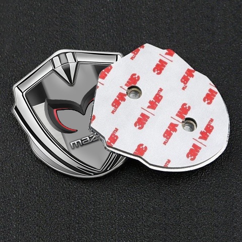 Mazda Metal Emblem Self Adhesive Silver Polished Steel Chrome Logo