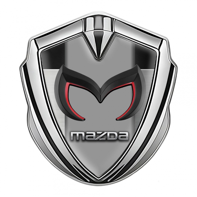 Mazda Metal Emblem Self Adhesive Silver Polished Steel Chrome Logo