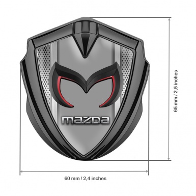 Mazda Emblem Self Adhesive Graphite Grate Frame Chrome Logo Design