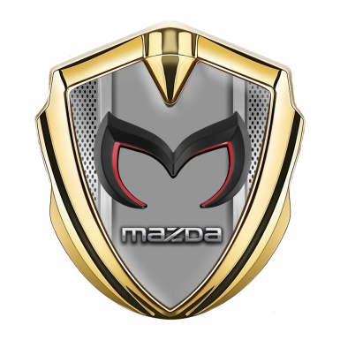 Mazda Emblem Self Adhesive Gold Grate Frame Chrome Logo Design